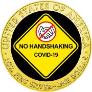 USA NO HANDSHAKING COVID-19 series CORONAVIRUS American Silver Eagle 2020 Walking Liberty $1 Silver coin Gold plated 1 oz